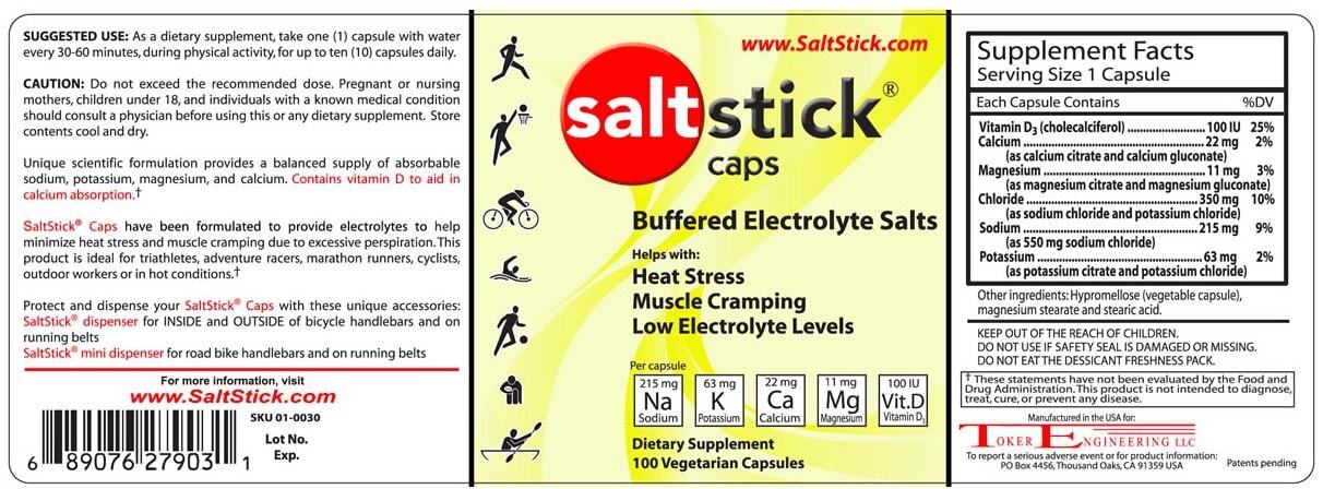 saltstick caps label Viên muối bổ sung điện giải SaltStick Caps (1 viên) - YCB.vn