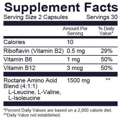 BCAA capsules supplement facts Viên nhộng GU Roctane BCAA Capsules bổ sung Amino Acids (Hộp 60 viên) - YCB.vn