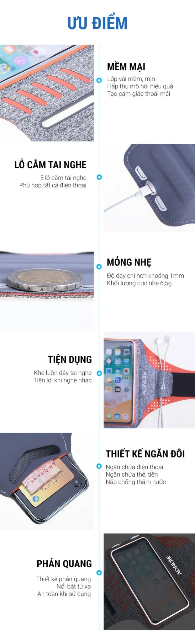 armband the thao cao cap aonijie A012 uu diem Armband thể thao cao cấp Aonijie Cross-Arm (A012) - YCB.vn