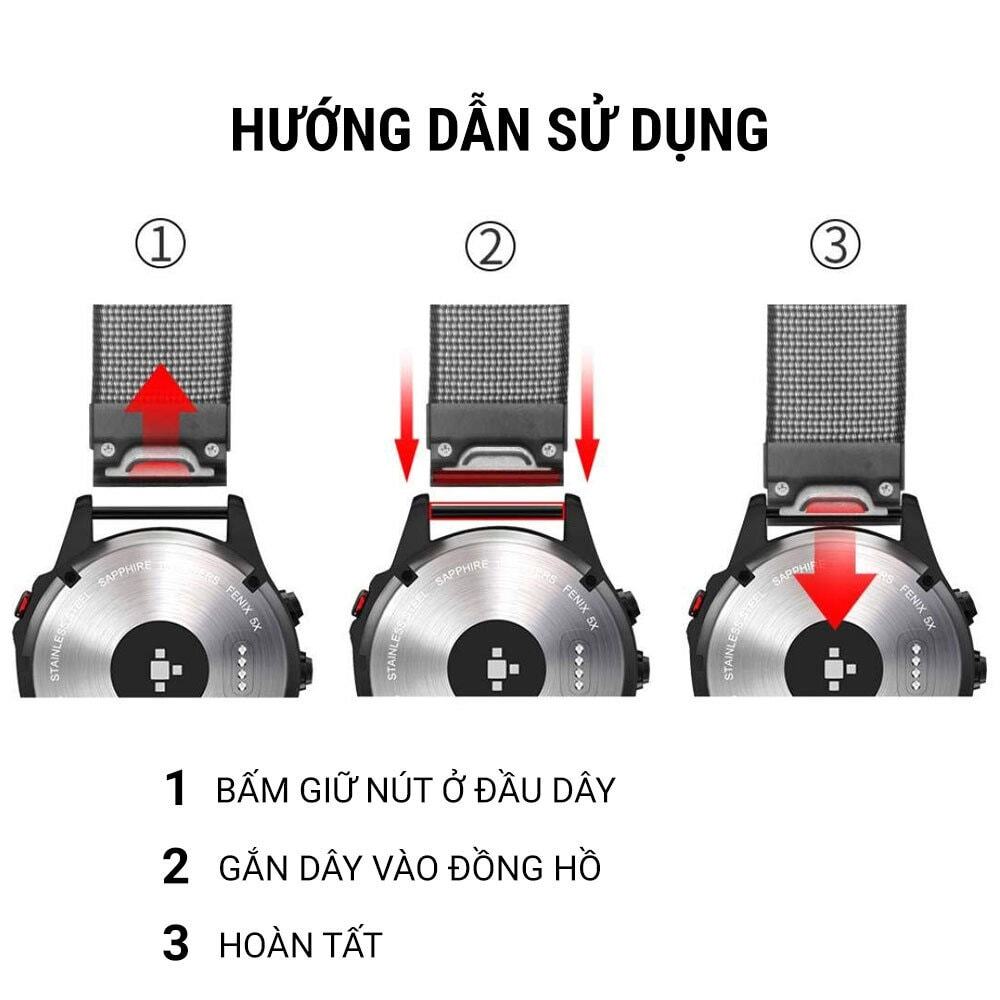 day deo dong ho woven garmin fenix 5 01 Dây đồng hồ Quick Fit Nato 20mm - Garmin fenix 6s / 5s plus / 5s - YCB.vn