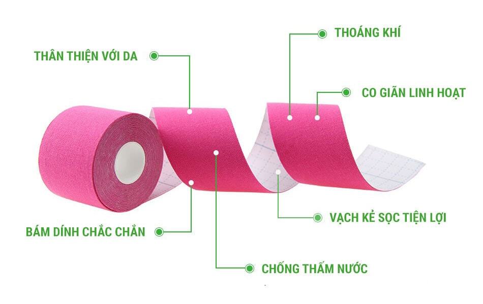 kinesiology tape 5cm pre cut 11 Băng dán cơ Kinesiology Tape Uncut khổ 5cm (cuộn 5m) - YCB.vn