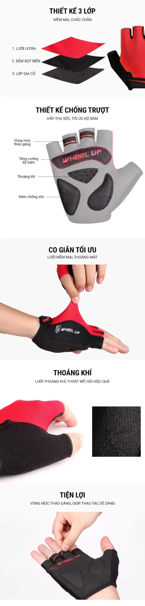 gang tay xe dap wheel up gl02 010 Găng tay xe đạp Wheel Up chống sốc GL-02 - YCB.vn