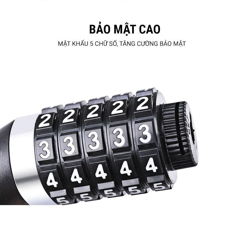 khóa dây xe đạp 5 số wheel up 2 khoa xe dap wheel up 5 digit lk 01 005 02 Khóa dây xe đạp 5 số Wheel Up - YCB.vn
