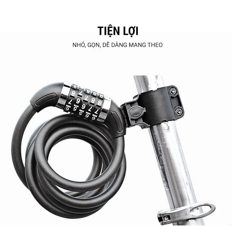 khóa dây xe đạp 5 số wheel up 4 khoa xe dap wheel up 5 digit lk 01 005 07 Khóa dây xe đạp 5 số Wheel Up - YCB.vn