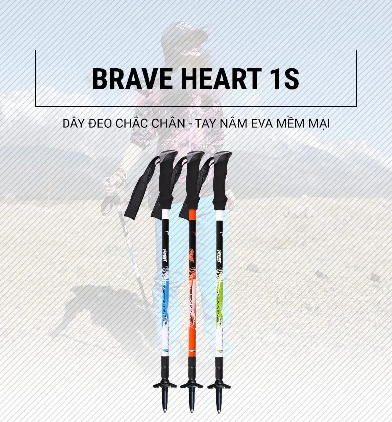 gay leo nui pioneer brave heart 1s pl 09 8 Gậy leo núi carbon chống sốc telescope Pioneer Brave Heart 1S (PL-09) - YCB.vn