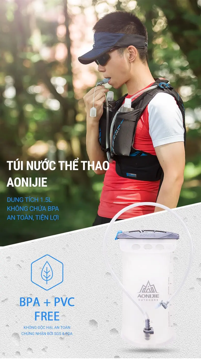 tui nuoc aonijie sd20 09 1 Túi nước thể thao Aonijie Hydration Bladder 1.5L (SD20) - YCB.vn
