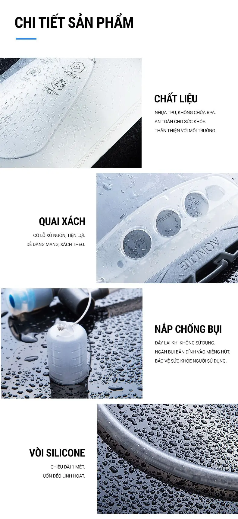 tui nuoc aonijie sd20 19 Túi nước thể thao Aonijie Hydration Bladder 1.5L (SD20) - YCB.vn