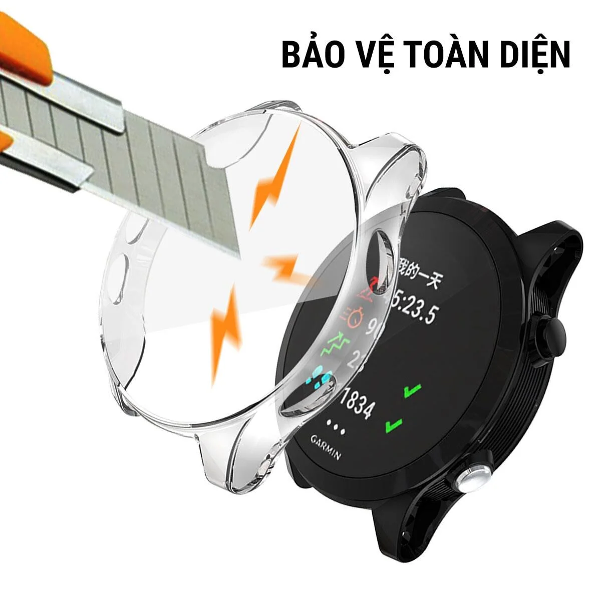 case bao ve tpu garmin forerunner 945 04 Case đồng hồ TPU tích hợp mặt bảo vệ cho Garmin Forerunner 935 / 945 - YCB.vn