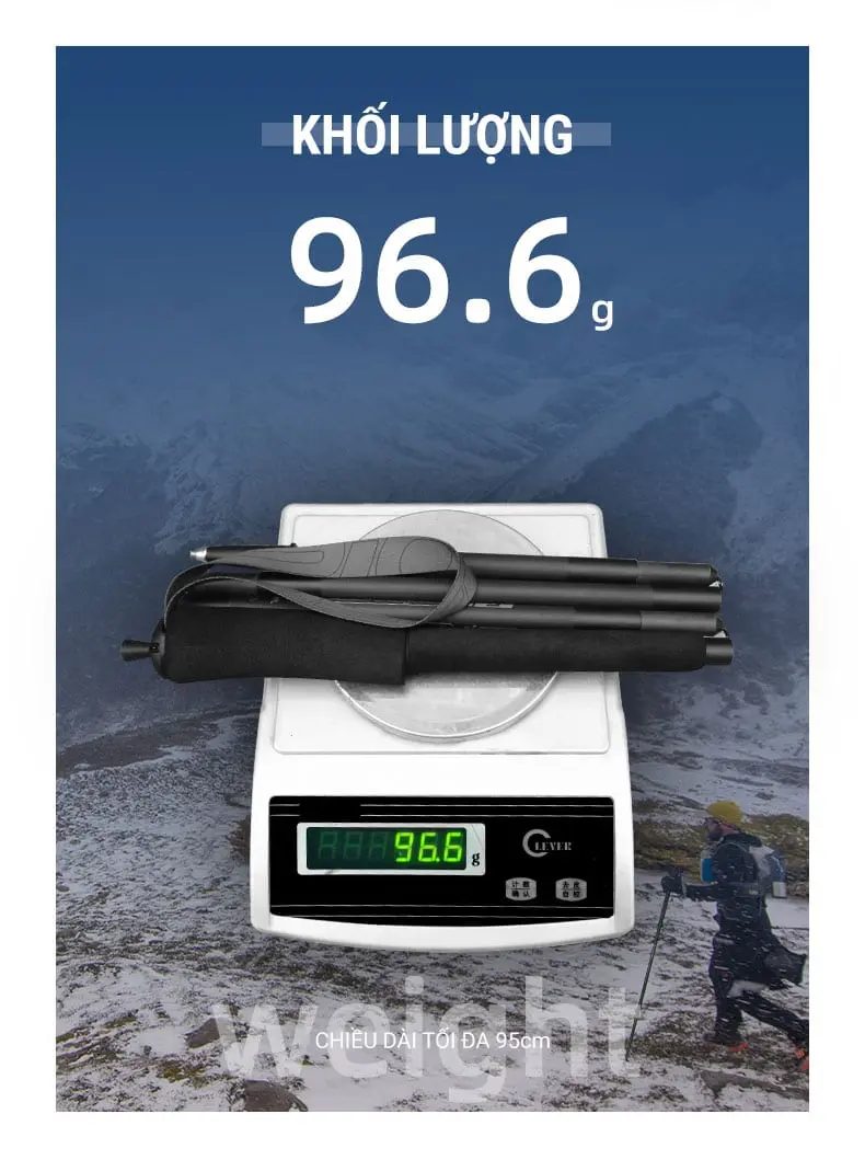 gay leo nui pioneer pl 16 14 Gậy leo núi dạng gấp Z-Pole siêu nhẹ Pioneer Cross-Country PL-16 (96 gram) - YCB.vn