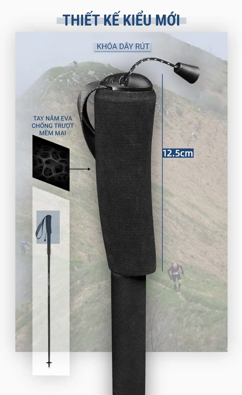 gay leo nui pioneer pl 16 12 Gậy leo núi dạng gấp Z-Pole siêu nhẹ Pioneer Cross-Country PL-16 (96 gram) - YCB.vn