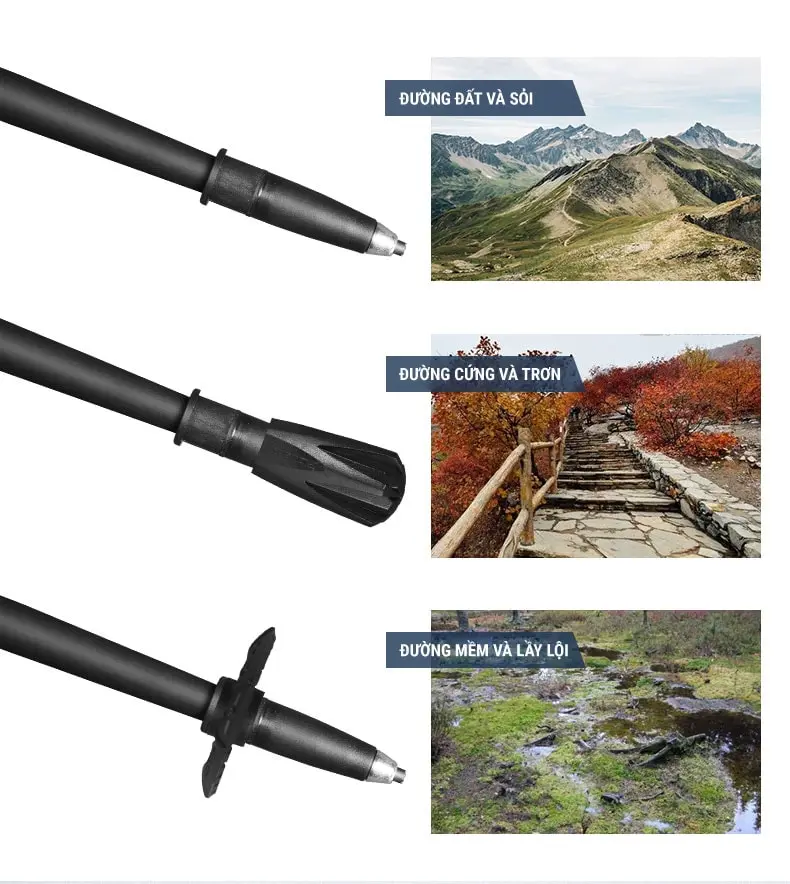 gay leo nui pioneer pl 16 27 Gậy leo núi dạng gấp Z-Pole siêu nhẹ Pioneer Cross-Country PL-16 (96 gram) - YCB.vn