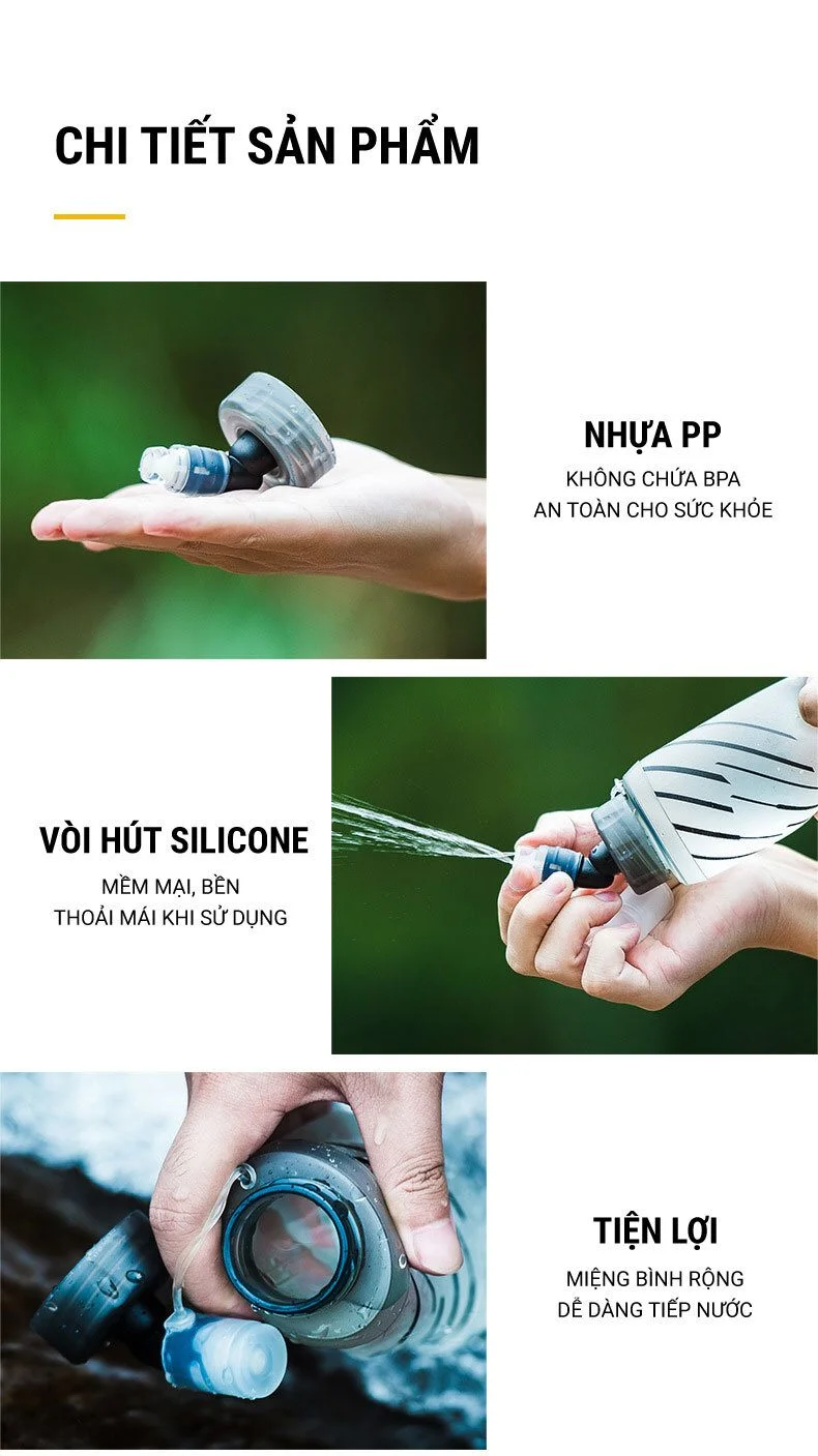 bình nước dẻo aonijie eazyflask sd21 (250ml / 420ml / 500ml) 7 binh nuoc deo quick soft flask aonijie sd21 16 Bình nước dẻo Aonijie EazyFlask SD21 (250ml / 420ml / 500ml) - YCB.vn