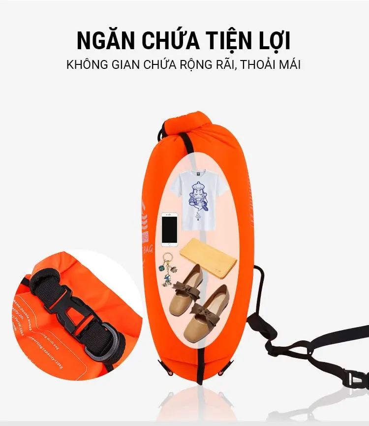 Phao bơi biển open water Marjaqe Double Airbag (20L) 1 phao boi bien marjaqe double airbag 12 Phao bơi biển open water Marjaqe Double Airbag (20L) - YCB.vn