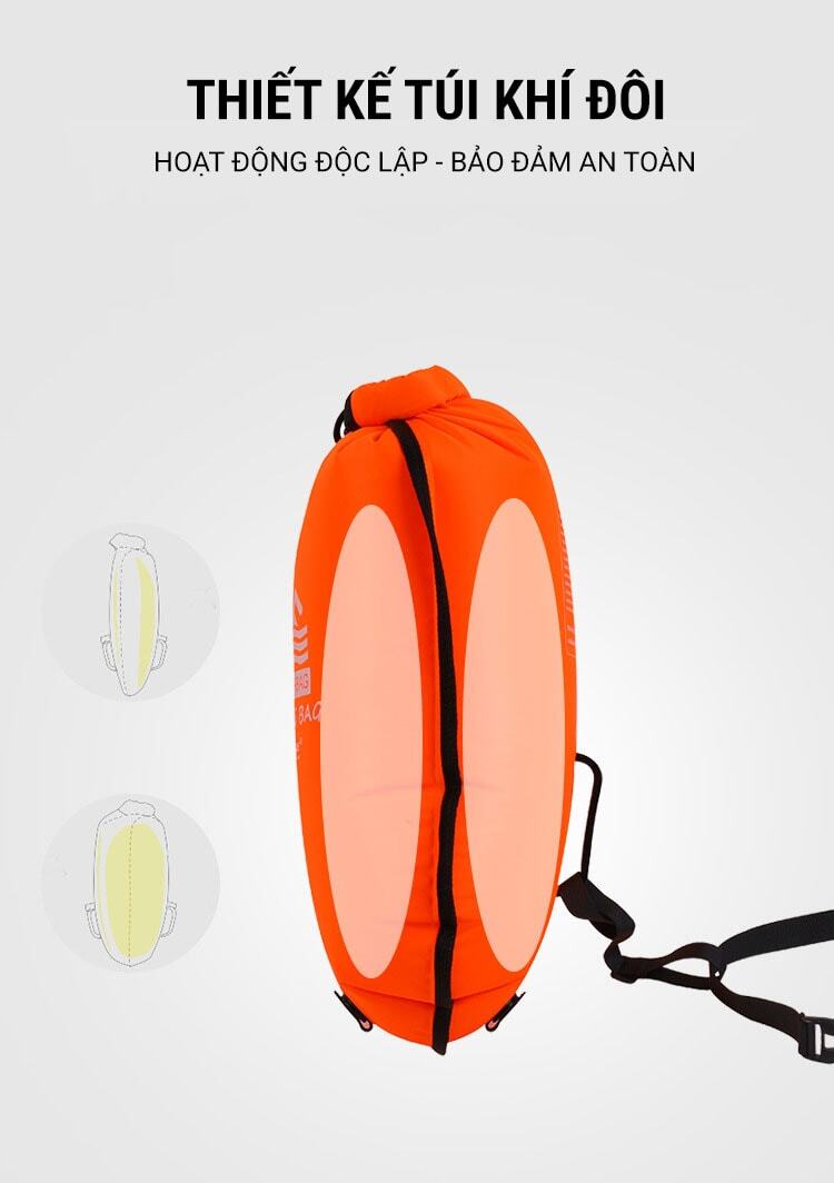 phao boi bien marjaqe double airbag 13 Phao bơi biển open water Marjaqe Double Airbag (20L) - YCB.vn