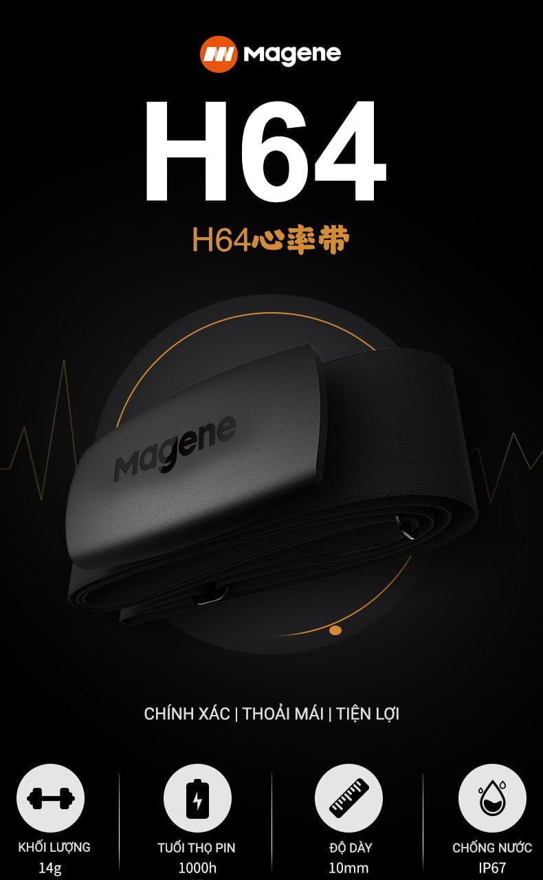 do nhip tim magene h64 002 Dây đeo ngực đo nhịp tim Magene H64 (ANT+ / Bluetooth) - YCB.vn