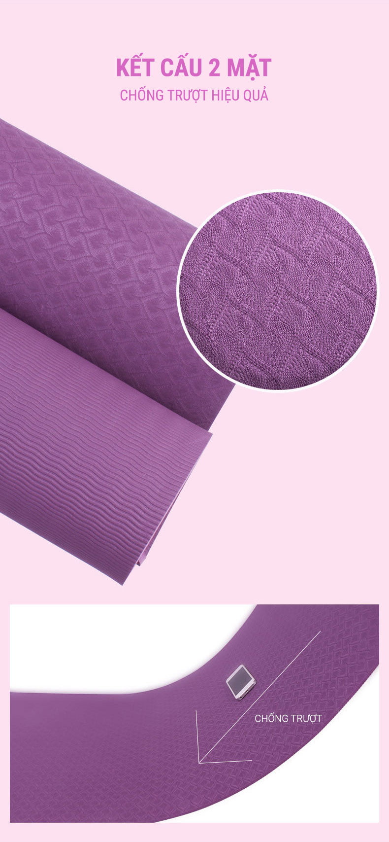 tham yoga tpe kho lon 80cm 1 Thảm Yoga TPE khổ lớn 183cm x 80cm (dày 8mm) - YCB.vn