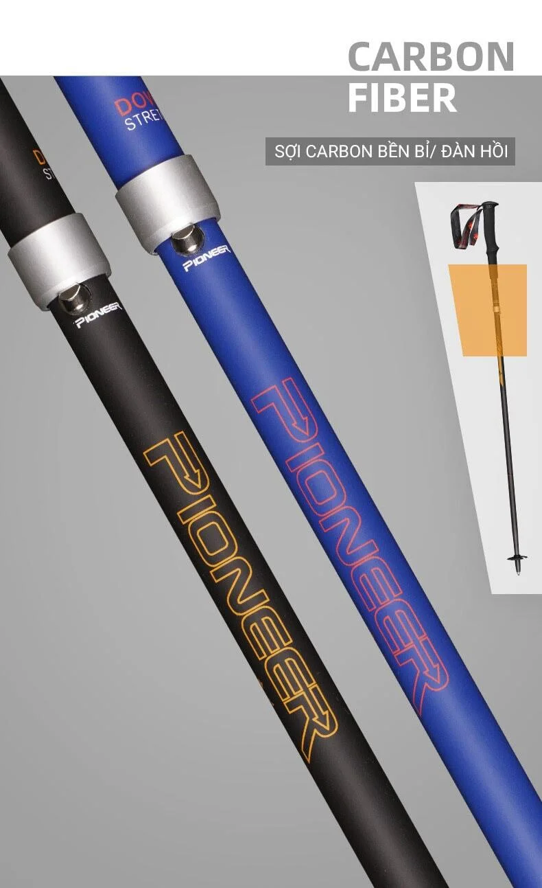 gay leo nui 5 Gậy leo núi carbon gấp Z-Pole Pioneer Trailblazer PL-18 (134 gram) - YCB.vn