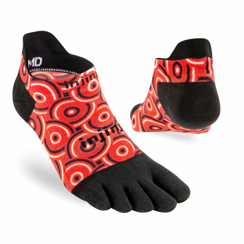 Chaussettes De Course Injinji Lightweight No-Show - Taille M, Couleur Spectrum Evergreen - À Cinq Orteils, Anti-ampoules, Respirables