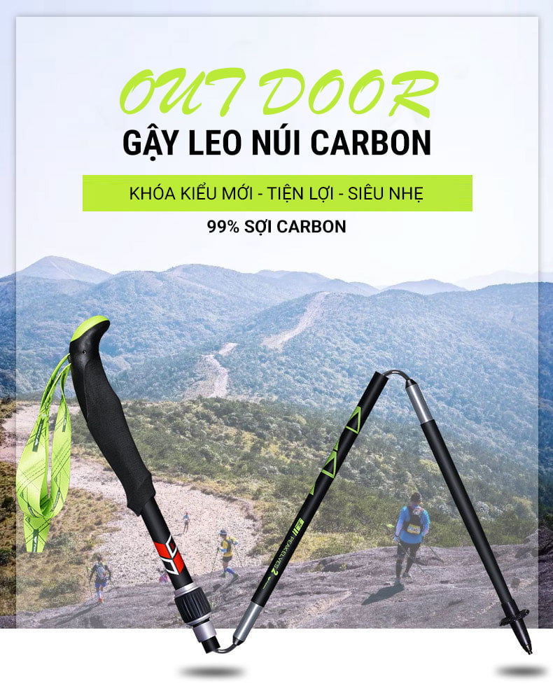 gay leo nui gap carbon pioneer peakelves 2 008 Gậy leo núi dạng gấp Carbon Pioneer Peakelves 2 (170 gram) - YCB.vn