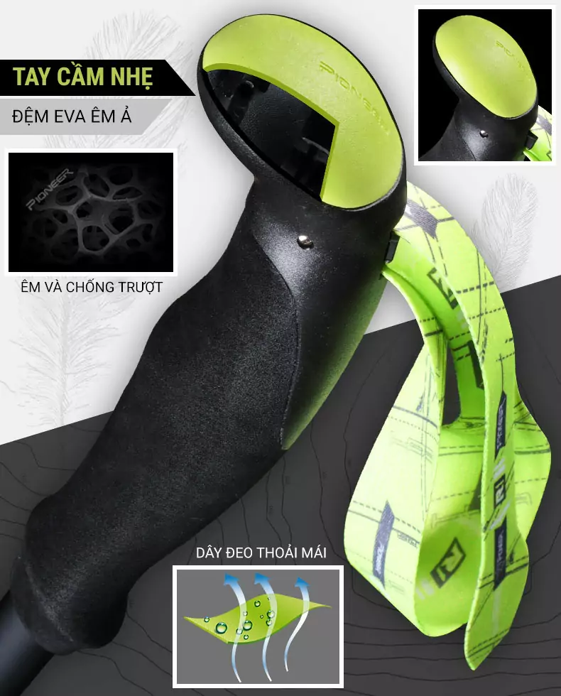 gay leo nui gap carbon pioneer peakelves 2 015 Gậy leo núi dạng gấp Carbon Pioneer Peakelves 2 (170 gram) - YCB.vn