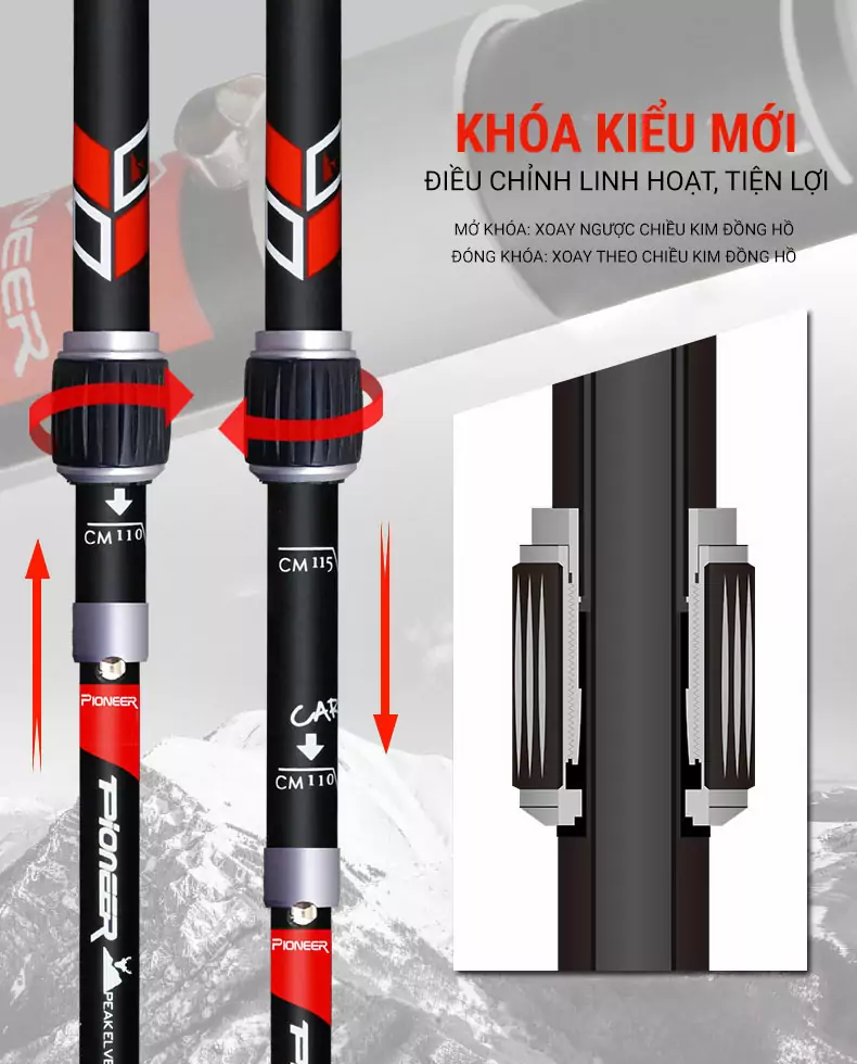 gay leo nui gap carbon pioneer peakelves 2 016 Gậy leo núi dạng gấp Carbon Pioneer Peakelves 2 (170 gram) - YCB.vn