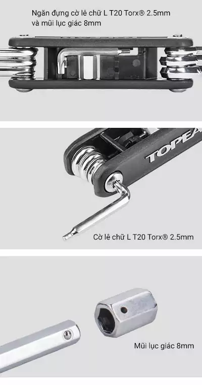 bộ dụng cụ cầm tay mini tool topeak x-tool+ (11 chức năng) - đen 1 Bộ dụng cụ cầm tay mini tool Topeak X-TOOL+ (11 chức năng) - Đen - YCB.vn