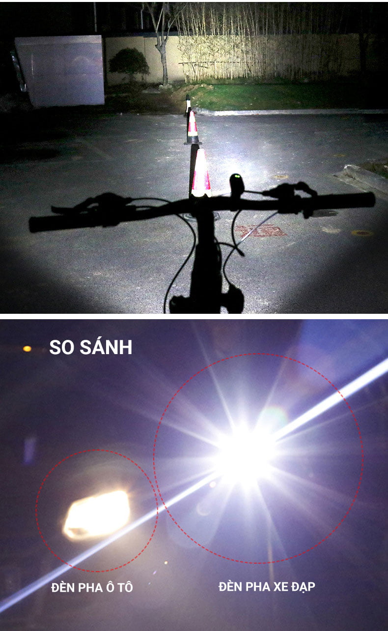 DEN PHA XE DAP WHEEL UP 17 Đèn LED trước gắn ghi đông Wheel Up 390LM - YCB.vn