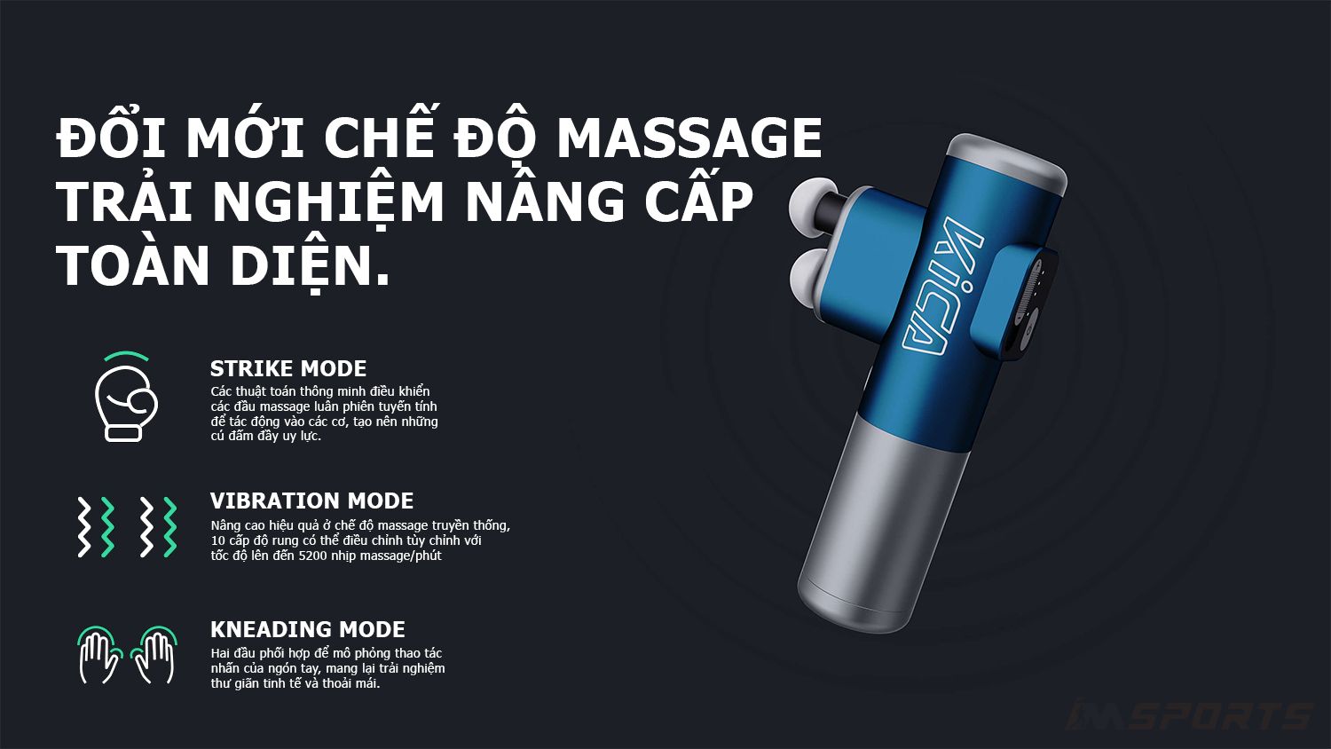 may massage kica 3.17 Máy massage cơ đa năng KiCA 3 - Blue - YCB.vn