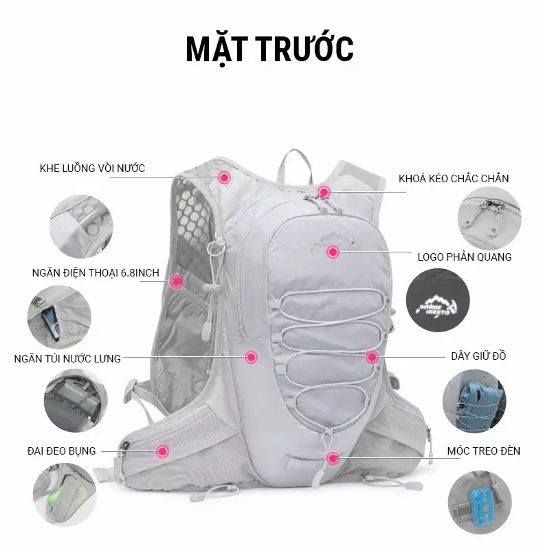 vest chạy trail ixotno 577 (12l) 6 vest chay trail inoxto 577 12L 30 Vest chạy trail IXOTNO 577 (12L) - YCB.vn