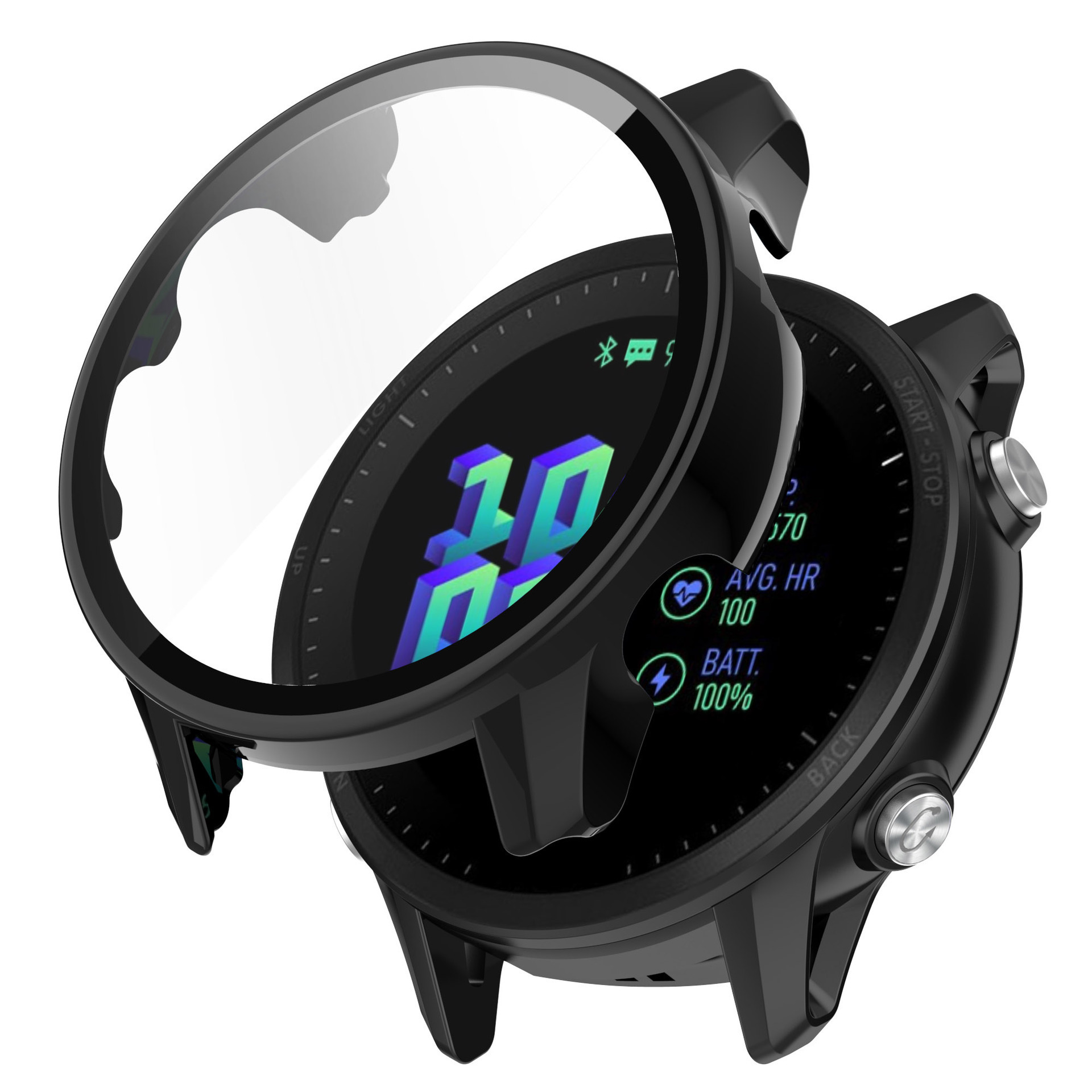 Custodia compatibile con Garmin Forerunner 955, Disscool Soft Anti Drop TPU Cover protettiva (TPU/Nero