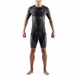 Bộ quần áo trisuit nam Skins Men's TRI Elite S/S Tri Suit - Black/Carbon