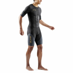 Bộ quần áo trisuit nam Skins Men's TRI Elite S/S Tri Suit - Black/Carbon