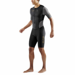 Bộ quần áo trisuit nam Skins Men's TRI S/S Tri Suit - Black/Carbon