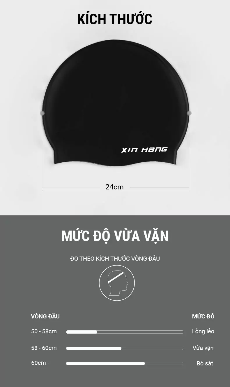 nón bơi xin-hang swim cap - trắng 2 non boi xinhang swim cap 7 Nón bơi Xin-Hang Swim Cap - Trắng - YCB.vn