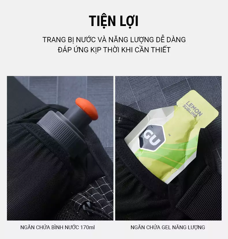 tui deo hong aonijie w8110 7 Đai đeo hông đựng nước Aonijie Hydration Belt W8110 - YCB.vn