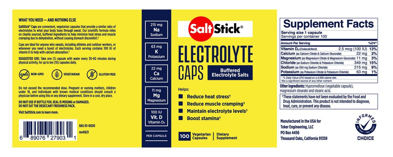SaltStick Caps 2 result Viên muối bổ sung điện giải SaltStick Caps (hộp 100 viên) - YCB.vn