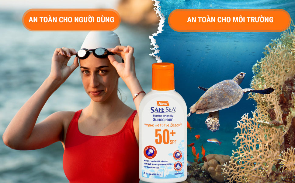 kem chong nang va sua safe sea marine friendly sunscreen 4 Kem chống nắng & chống sứa Safe Sea SPF 50+ Sunscreen (120ml) - YCB.vn