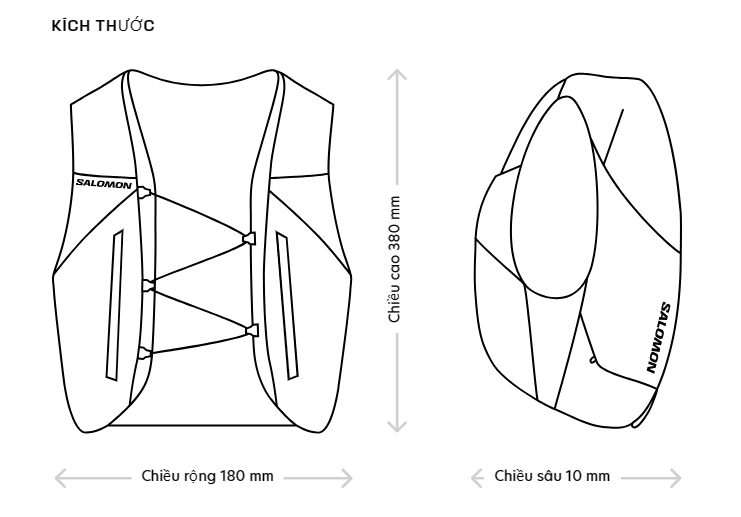 salomon active skin 8 14 Vest nước chạy trail, chạy bộ Salomon Active Skin 8 Set - YCB.vn