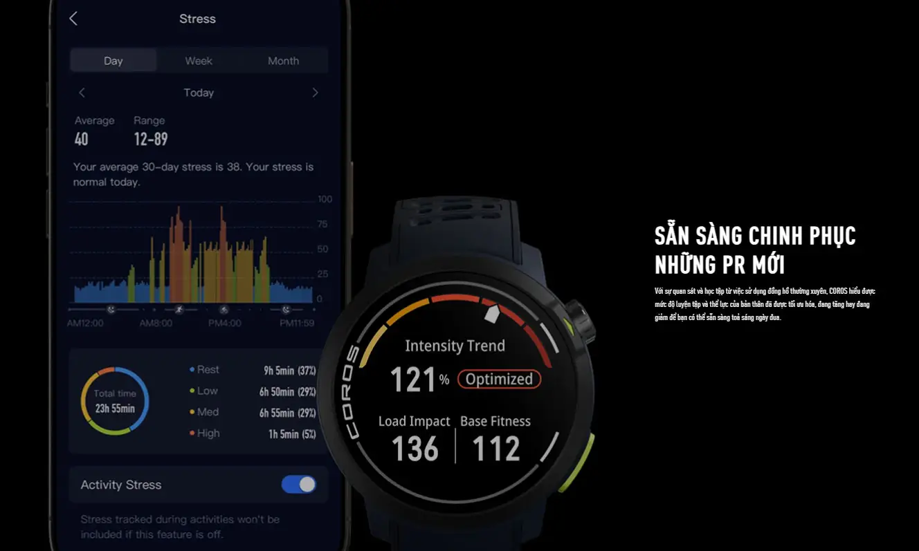 đồng hồ thể thao gps coros pace pro (dây silicone) - grey 15 dong ho gps coros pace pro 11 Đồng hồ thể thao GPS Coros Pace Pro (Dây Silicone) - Grey - YCB.vn