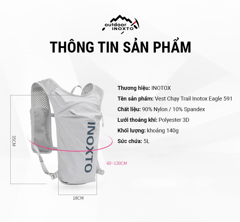 vest chay trail inoxto eagle 591 005 Vest chạy trail INOXTO Eagle 591 5L - YCB.vn