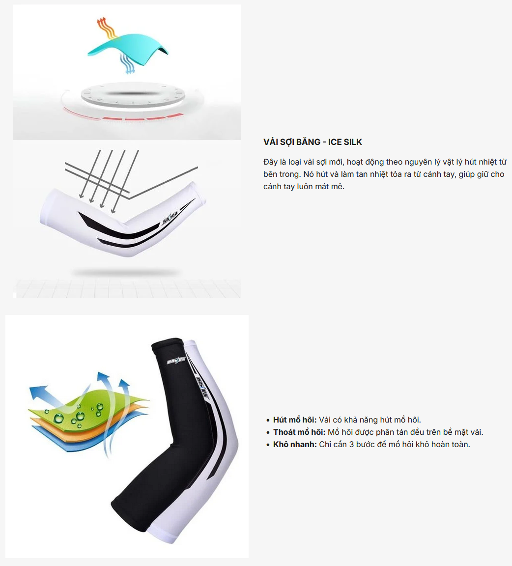 ống tay thể thao sahoo arm sleeves 3 ong tay chong nang sahoo arm sleeves 8 Ống tay thể thao Sahoo Arm Sleeves - YCB.vn