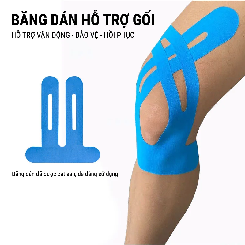 băng dán gối knee kinesiology tape (1 băng) 1 bang dan co ho tro goi knee kinesiology tape 4 Băng dán gối Knee Kinesiology Tape (1 băng) - YCB.vn