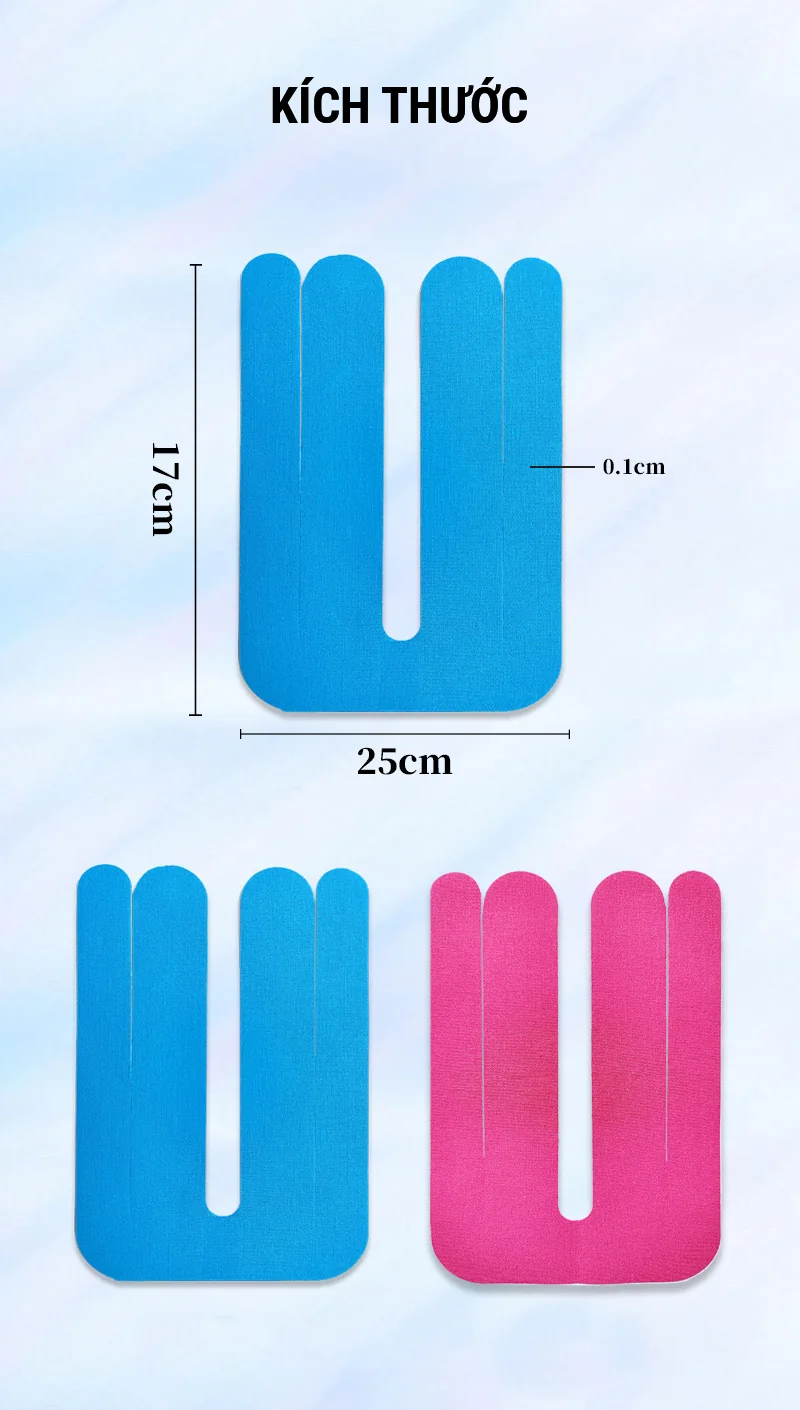 bang dan co ho tro lung duoi upper back kinesiology tape 4 Băng dán cơ hỗ trợ lưng dưới Lower Back Kinesiology Tape (2 băng) - YCB.vn