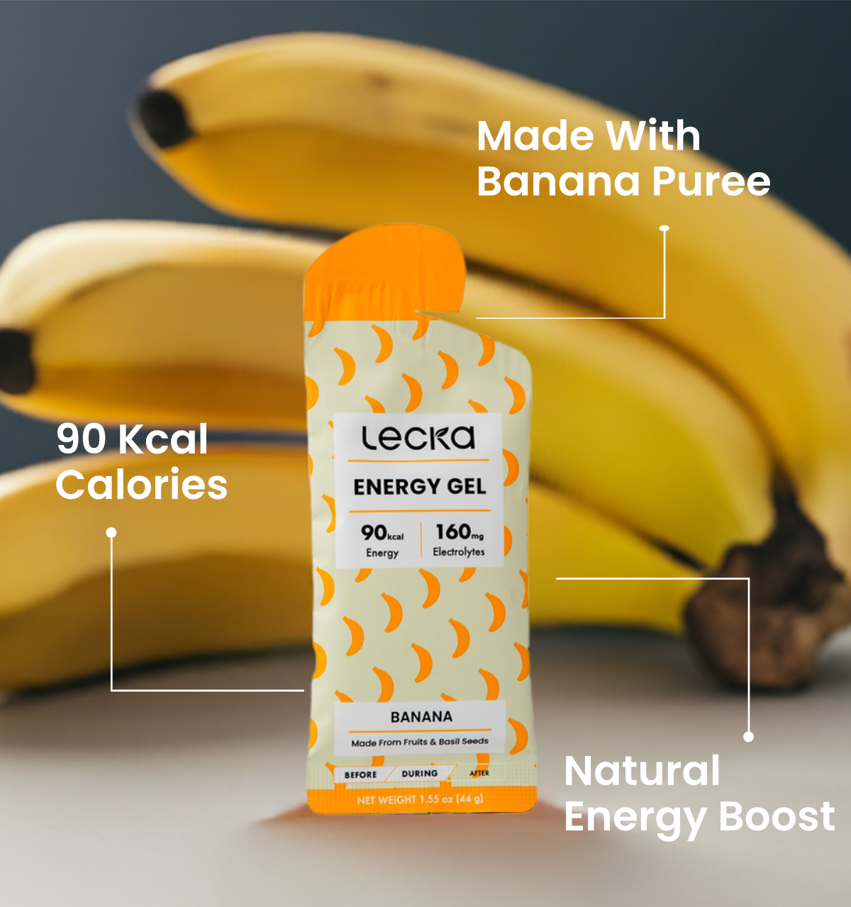gel lecka chuoi 3 Gel năng lượng Lecka Energy Gel - Chuối - YCB.vn