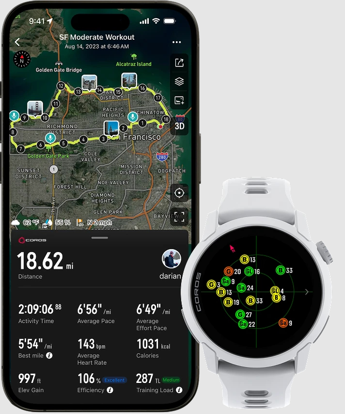 dong ho gps the thao coros pace 4 21 Đồng hồ thể thao GPS Coros Pace 4 (Dây Silicone) - YCB.vn