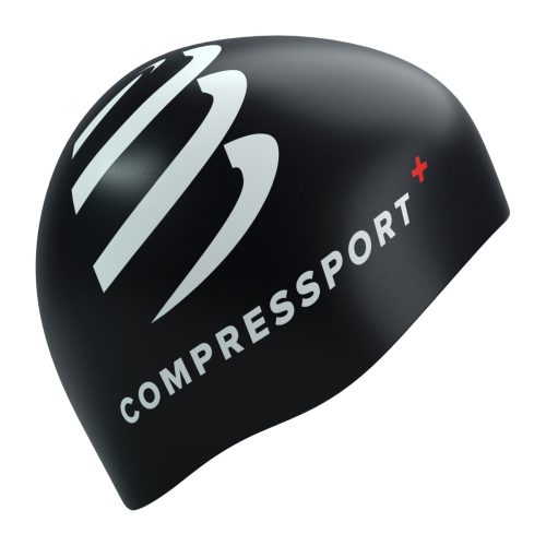 Nón bơi Compressport Silicone Swim Cap – Black/White - YCB -  Nón Bơi