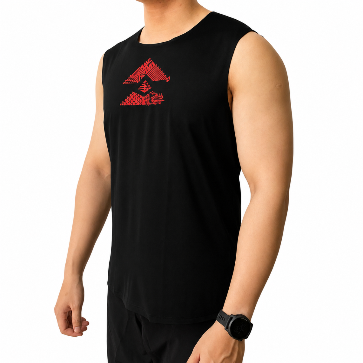 ao chay bo dia hinh t8 men trail tank the 9 dragons 2 2 Áo Chạy Bộ Nam T8 Men's Trail Tank - The 9 Dragons 2 Edition - YCB.vn