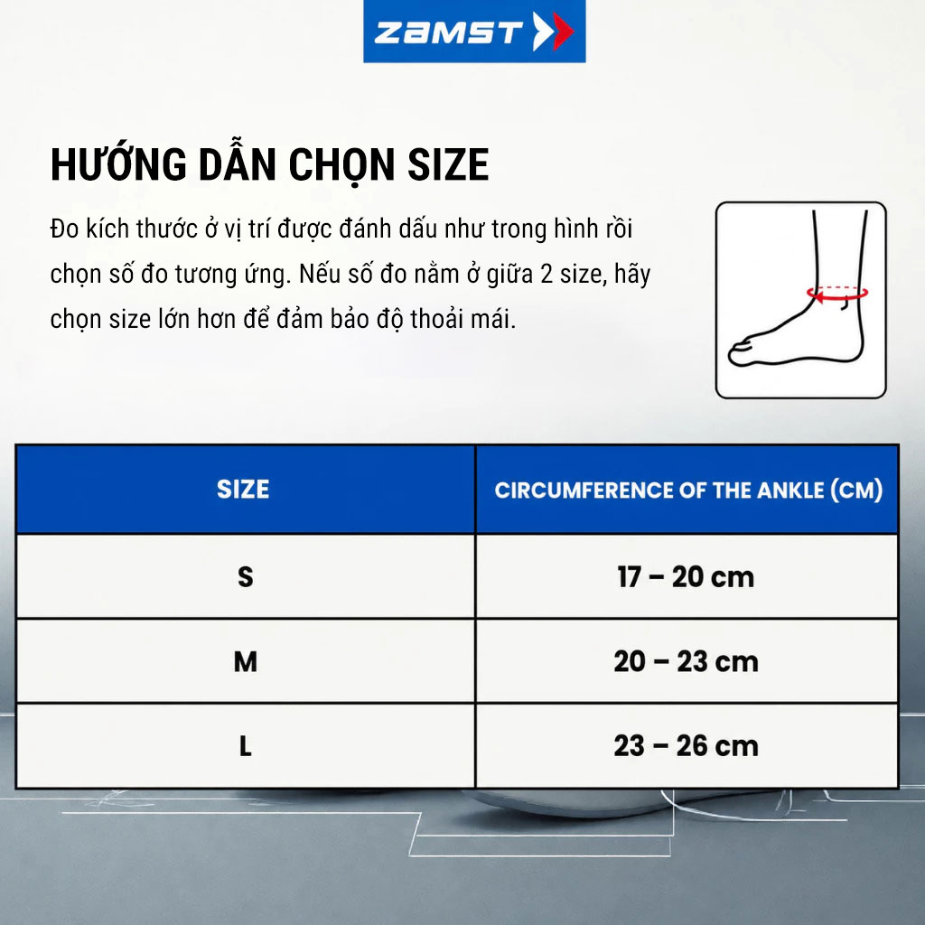 bang ho tro co chan zamst bodymate ankle 4 Băng hỗ trợ cổ chân Zamst Bodymate Ankle - YCB.vn